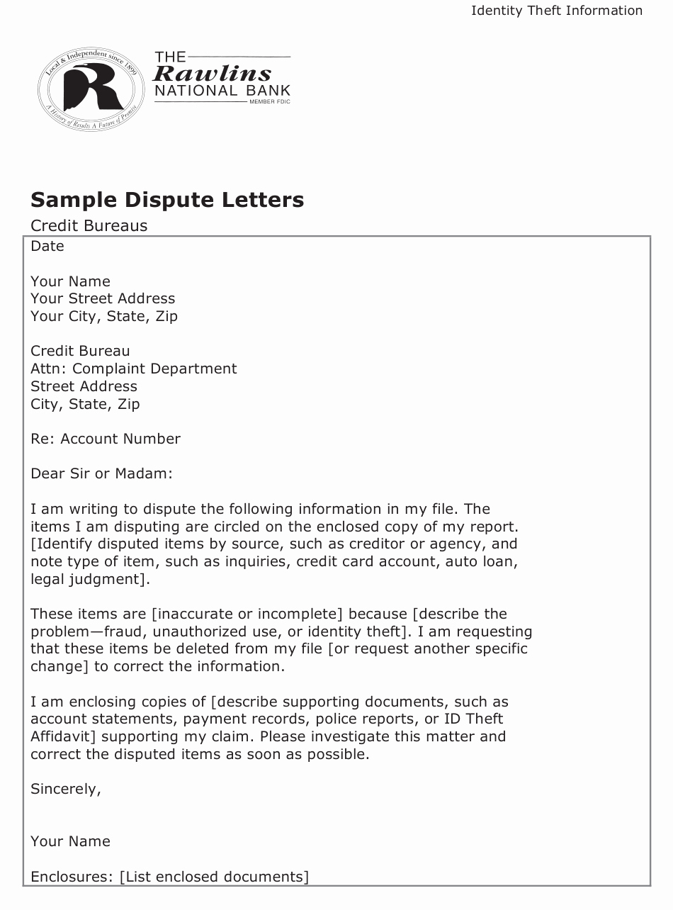 Credit Card Dispute Letter Template Awesome Sample Dispute Letter Template Credit Bureaus Printable