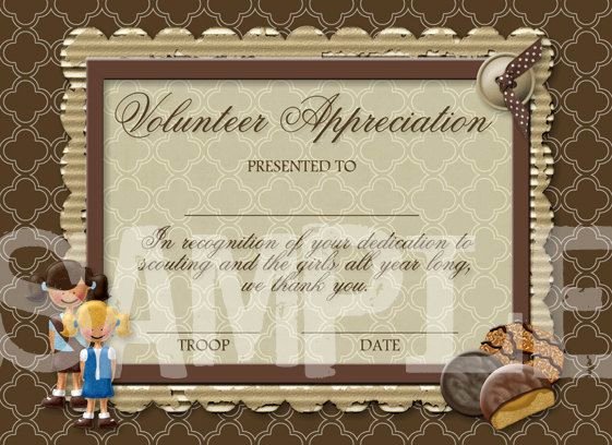 volunteer appreciation certificate
