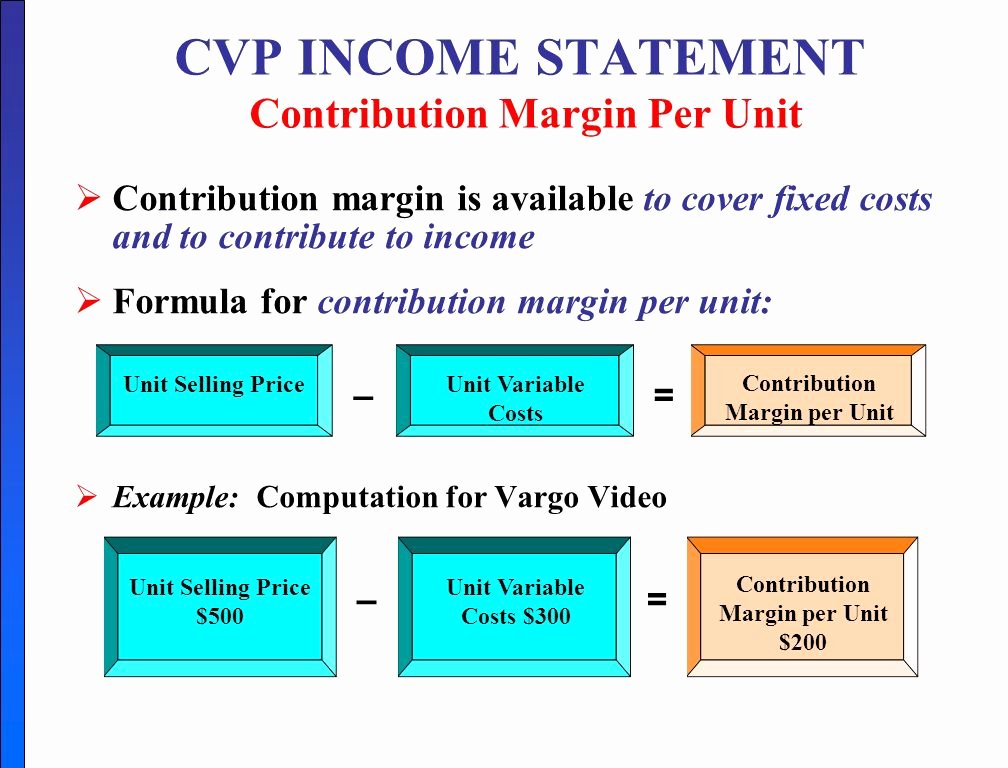 Cvp Income Statement New Chapter 5 Cost – Volume Profit Study Objectives Ppt
