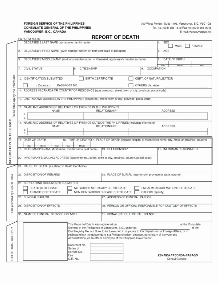 Death Certificate Translation Template English to Spanish Lovely Certificate Template Death Translation Sample Mexican