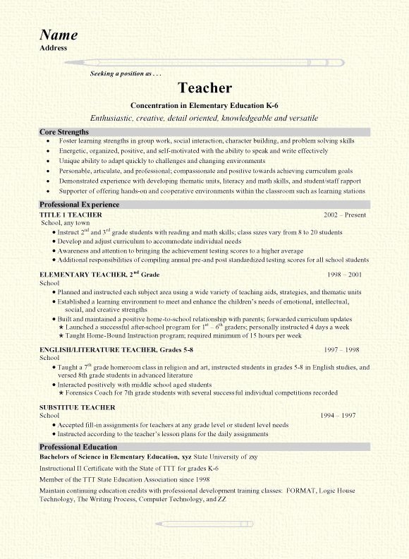 Degree In Progress On Resume Awesome Grade School Teacher Resume Example