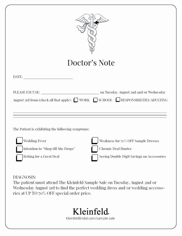 Doc Note for Work Luxury Sample Sale Doctor’s Note – Blog