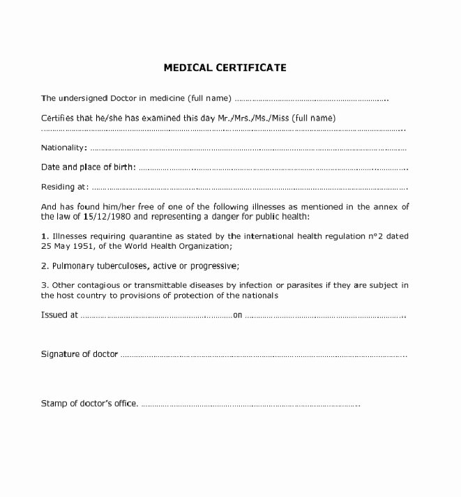 Doctor Certificate for Sick Leave Template Best Of 15 Medical Certificate Templates for Sick Leave Pdf