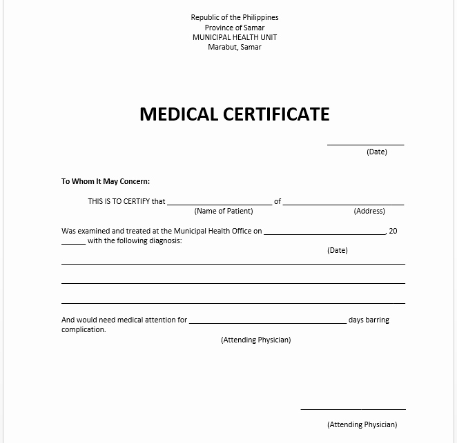 Doctor Certificate for Sick Leave Template Lovely Medical Certificate format for Sick Leave for Student