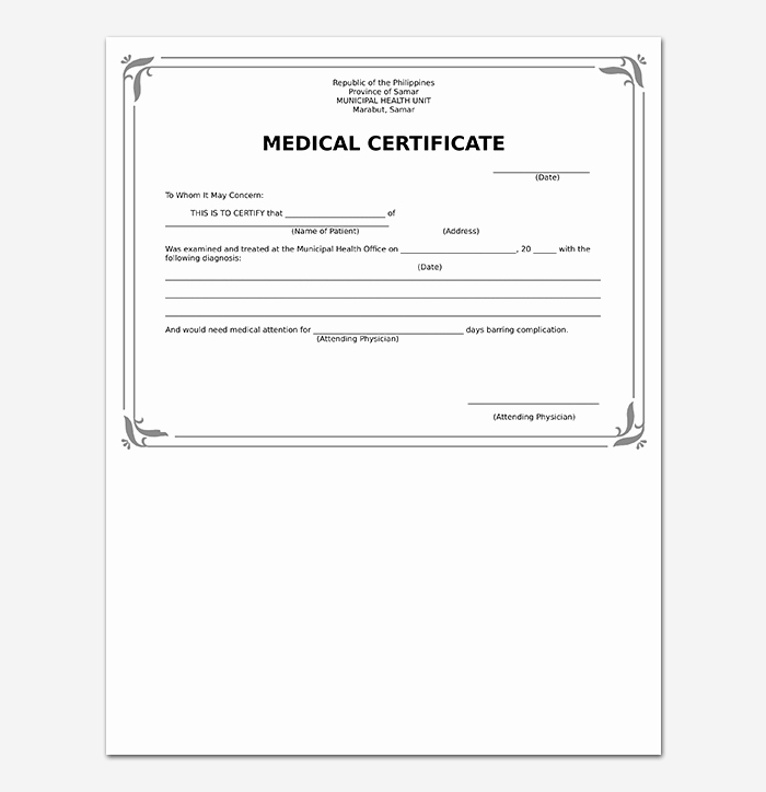 Doctor Certificate for Sick Leave Template New Medical Certificate From Doctor Template