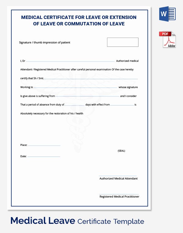 Doctor Certificate for Sick Leave Template Unique Medical Certificate Template 20 Free Word Pdf