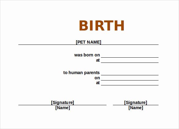 Dog Birth Certificate Template Free Inspirational Free 17 Birth Certificate Templates In Illustrator