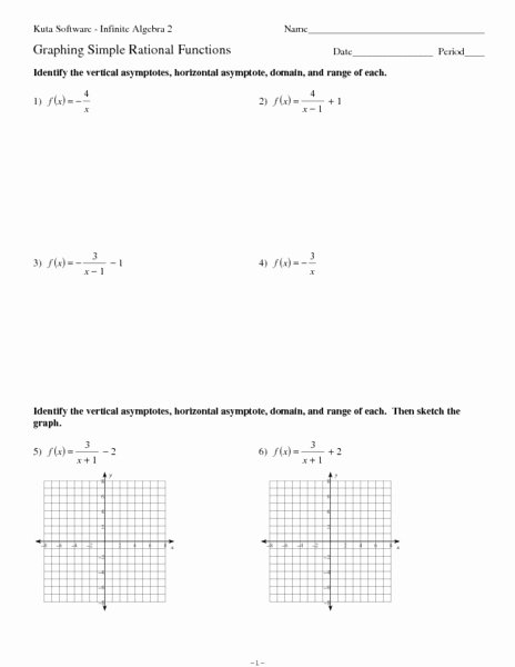 Domain and Range From Graphs Worksheet Luxury Graph Identify asymptotes Find Domain and Range for
