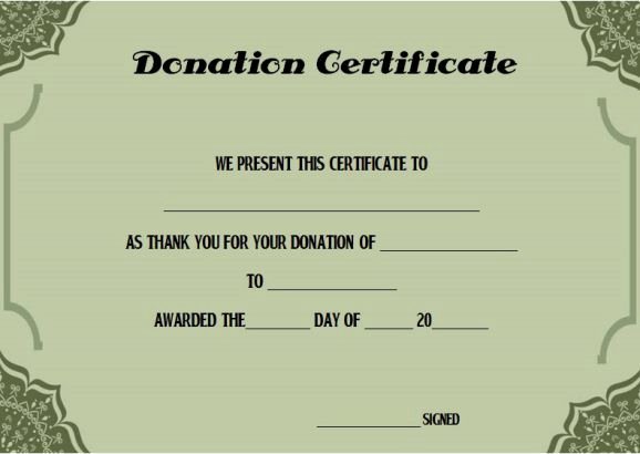 Donation Certificate Template Free Beautiful Charitable Donation Certificate Template