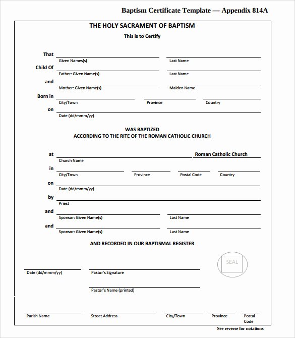 Editable Baptism Certificate In Word Luxury 29 Of Sample Baptism Template