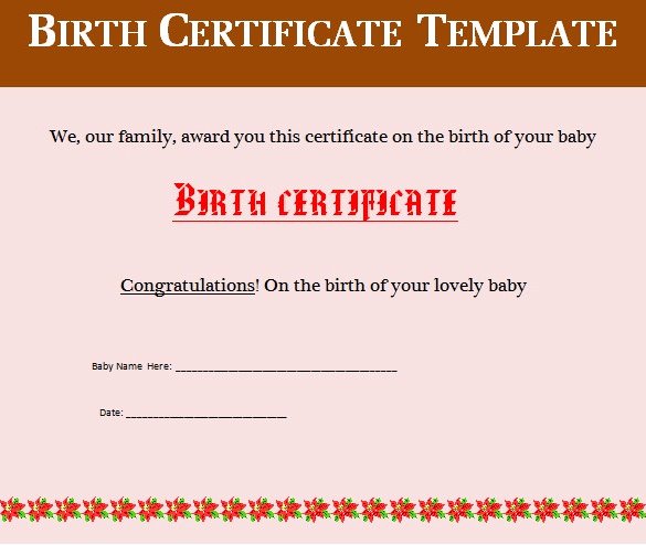Editable Birth Certificate Template Luxury Birth Certificate Template 38 Word Pdf Psd Ai