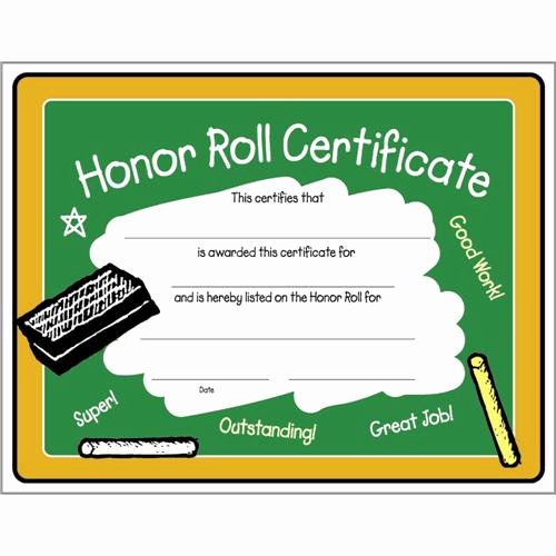 Editable Honor Roll Certificate Best Of Colorful Honor Roll Certificate 8 1 2 X 11 Colorful Honor