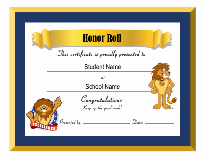 Editable Honor Roll Certificate Best Of Lion Mascot Clip Art for Pbis &amp; Character Education Programs