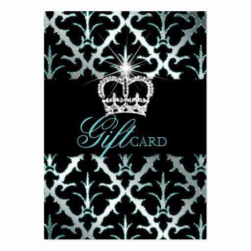 Elegant Gift Certificate Template Elegant Jewelry Crown Damask Elegant Gift Certificate Teal