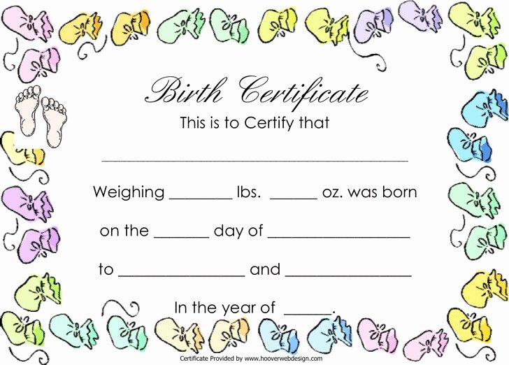 Element Birth Certificate Template Awesome 4 Birth Certificate Template Free Download
