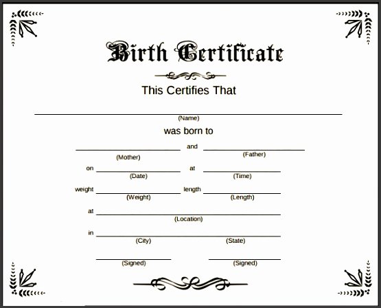 Element Birth Certificate Template Best Of 8 Birth Certificate Template In Pdf Sampletemplatess