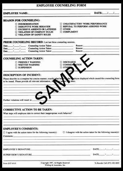 Employee Counseling form Best Of Employee Counseling form