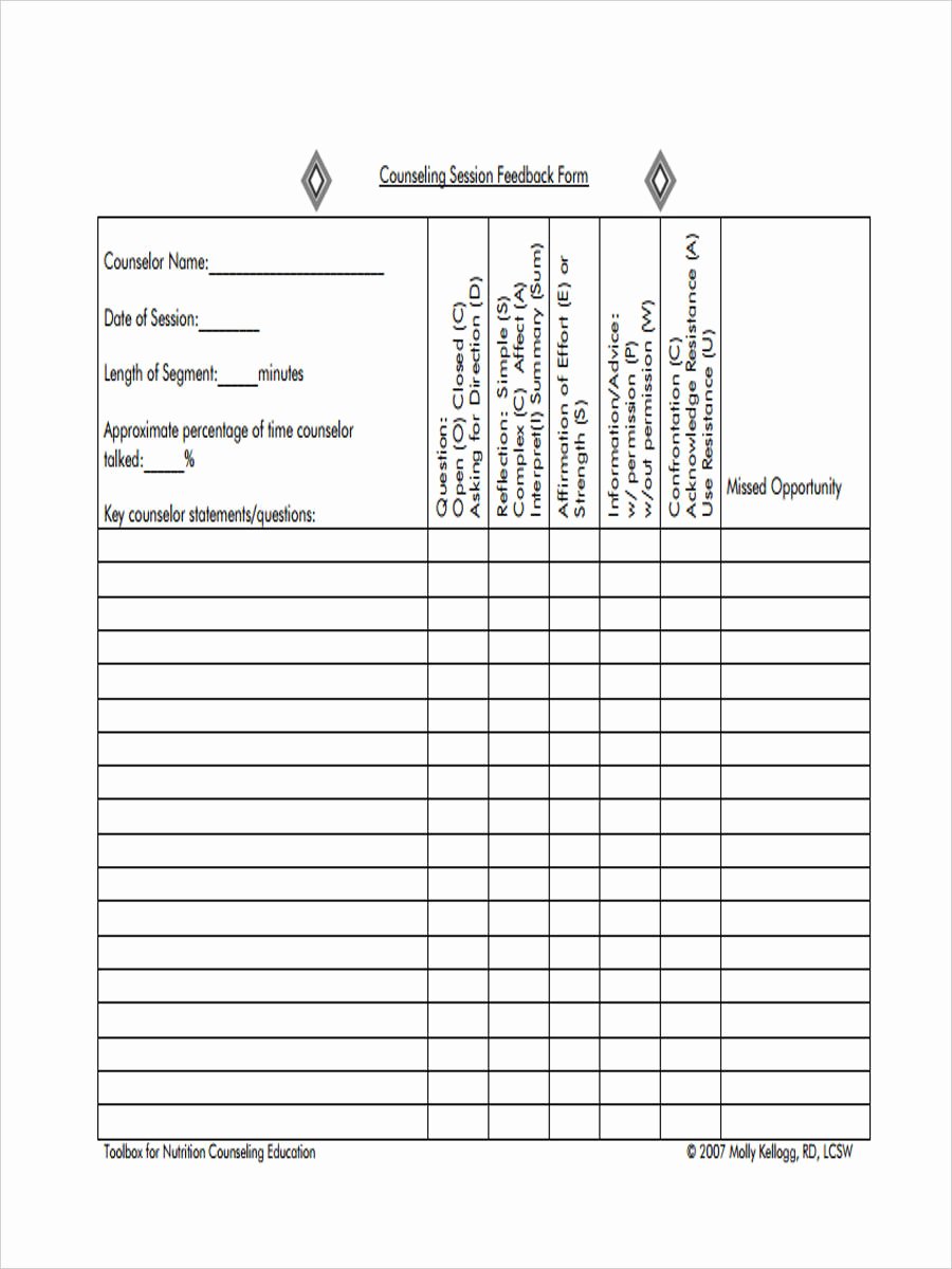 Employee Counseling form Lovely Free 34 Counselling form Templates