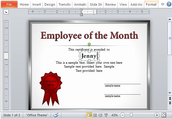 Employee Of the Month Awards Templates Awesome Employee the Month Template