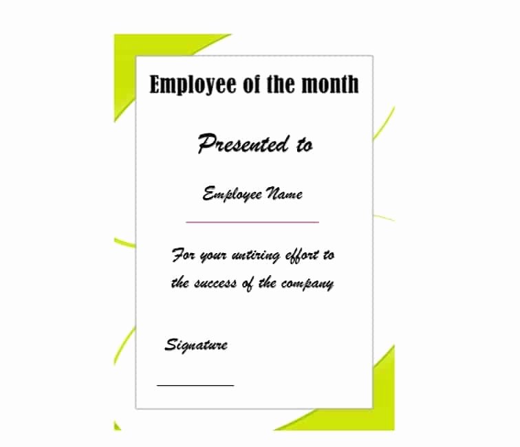 Employee Of the Month Awards Templates Lovely 30 Printable Employee Of the Month Certificates