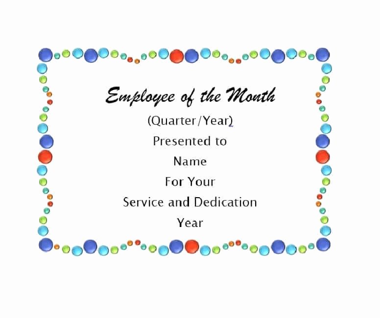 Employee Of the Month Certificate Template with Photo Awesome 30 Printable Employee Of the Month Certificates