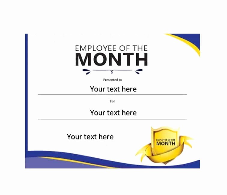 Employee Of the Month Certificate Template with Photo Beautiful 30 Printable Employee Of the Month Certificates