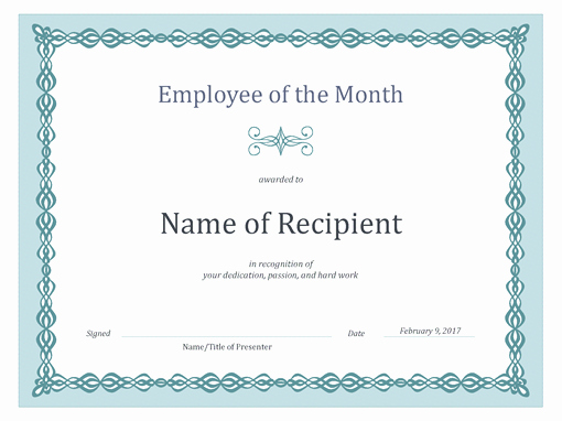 Employee Of the Month Certificate Template with Photo Beautiful Certificate for Employee Of the Month Blue Chain Design