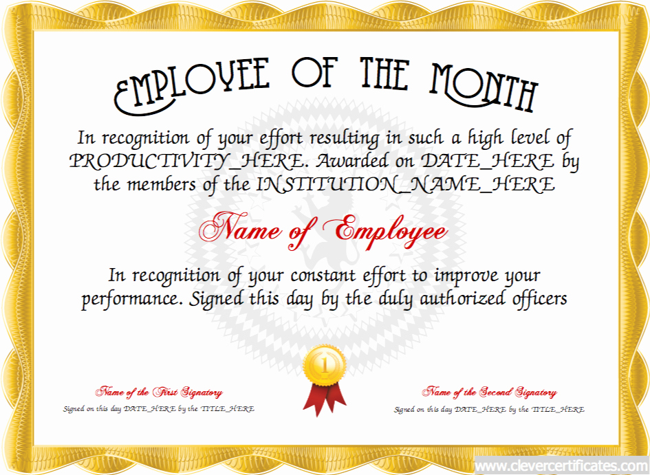 Employee Of the Month Certificate Template with Photo Beautiful Employee Of the Month Certificate Designer Arte
