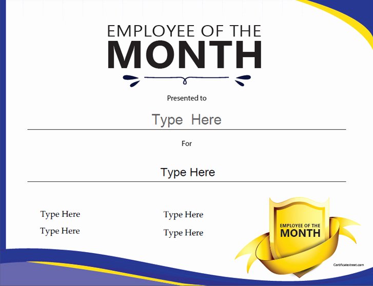 Employee Of the Month Certificate Template with Photo Best Of Certificate Street Free Award Certificate Templates No