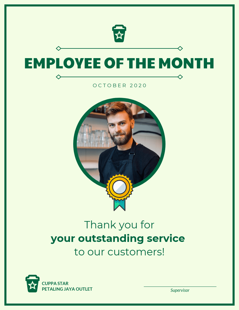 Employee Of the Month Certificate Template with Photo Fresh Employee Of the Month Certificate Template Template Venngage