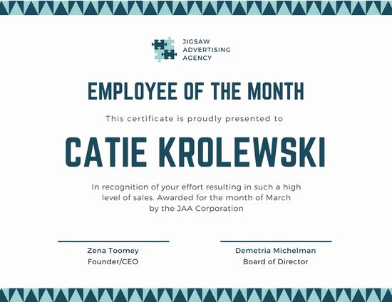 Employee Of the Month Certificate Template with Photo Inspirational Customize 1 508 Employee the Month Certificate