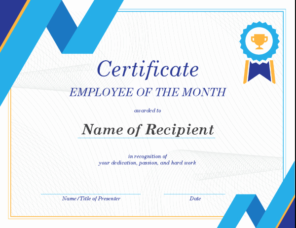 Employee Of the Month Certificate Template with Photo Inspirational Employee Of the Month Certificate