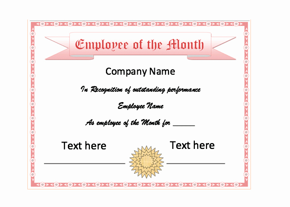 Employee Of the Month form Template Best Of Employee the Month Certificate