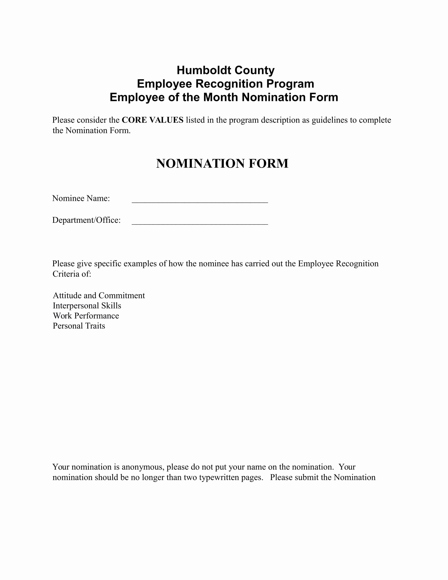 Employee Of the Month form Template Best Of Free 4 Employee Of the Month Voting forms In Pdf