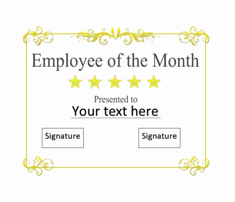 Employee Of the Month form Template Luxury Msword Employee Month Award Template Certificate Pdf Doc