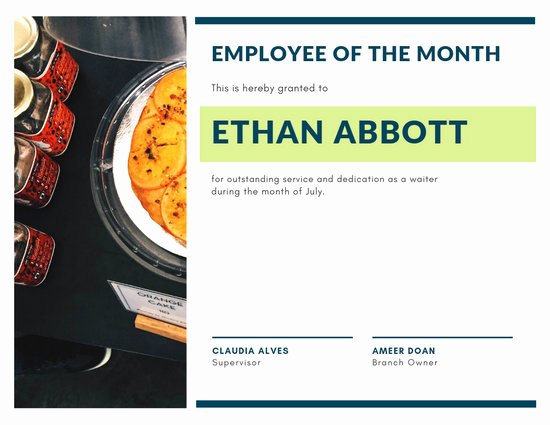 Employee Of the Month Online Elegant Customize 144 Employee the Month Certificate Templates