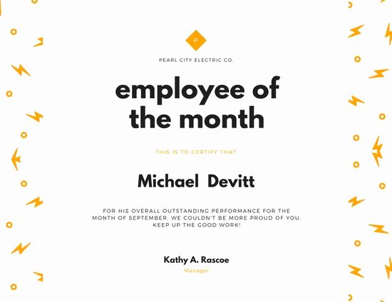 Employee Of the Month Plaque Template Luxury Customize 1 508 Employee the Month Certificate