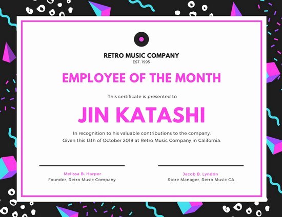 Employee Of the Month Templates Free Luxury Customize 1 508 Employee the Month Certificate