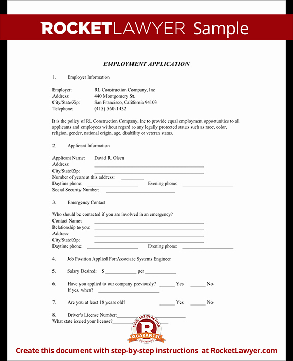 Employer Application Template Unique Job Application form Blank Employment Application Template