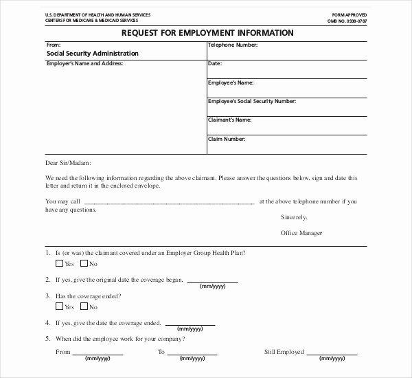 Employment Verification form Texas Elegant Free 11 Sample Employment Verification forms In Pdf