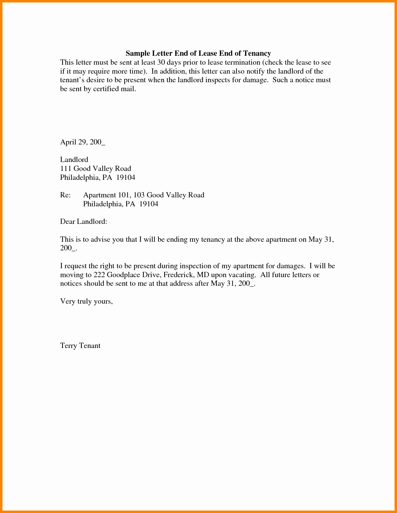 End Of Lease Letter to Tenant Awesome 5 End Of Lease Letter to Tenant