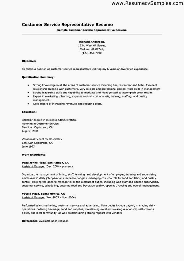 Entry Level It Resume with No Experience New Entry Level Customer Service Resume