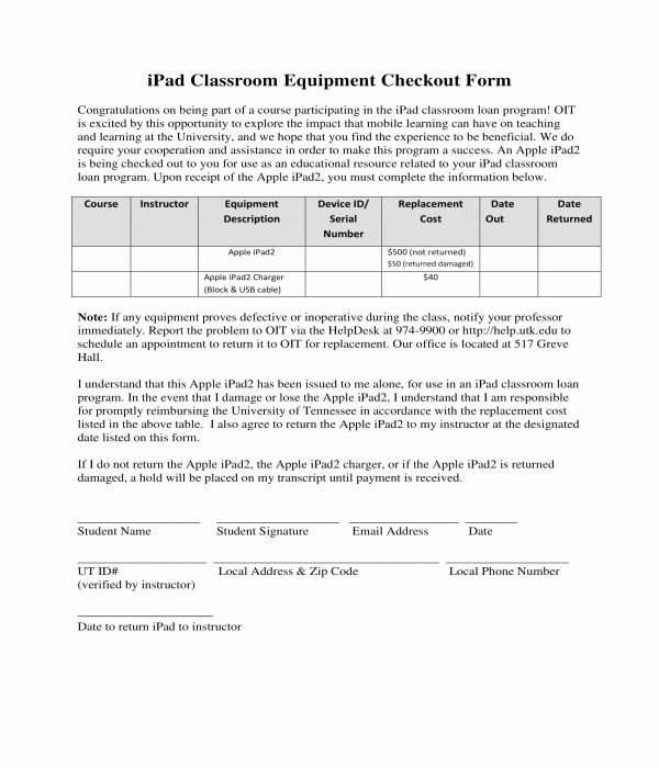 Equipment Checkout Log Elegant Free 8 Equipment Checkout forms In Pdf