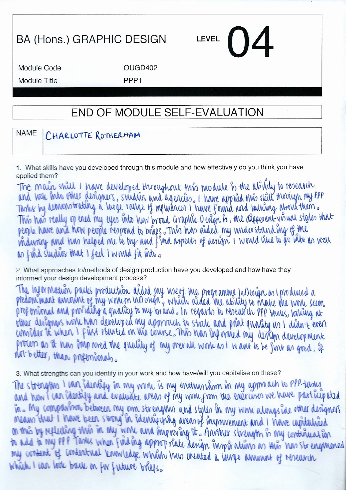 Example Of Self Evaluation Unique Ppp Ppp1 Module Self Evaluation