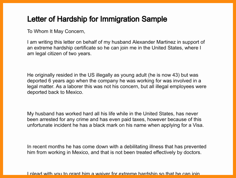 Examples Of Immigration Letters Of Support Unique Immigration Letter Support for A Family Member