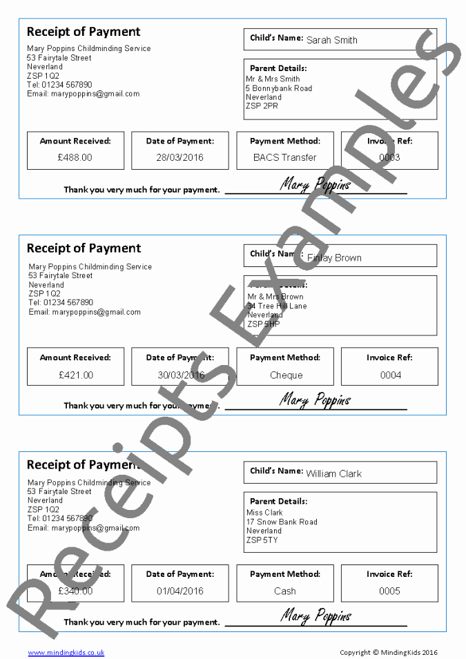 Examples Of Receipts Lovely Accounts Pack Mindingkids