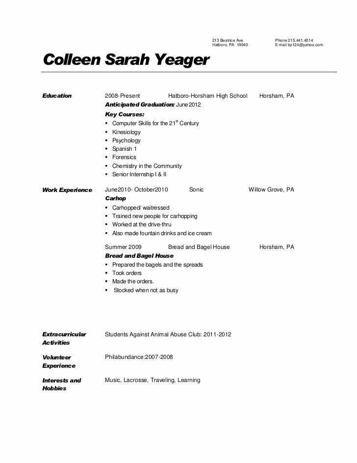 Expected Graduation Date On Resume Unique Resume Sample Yeager