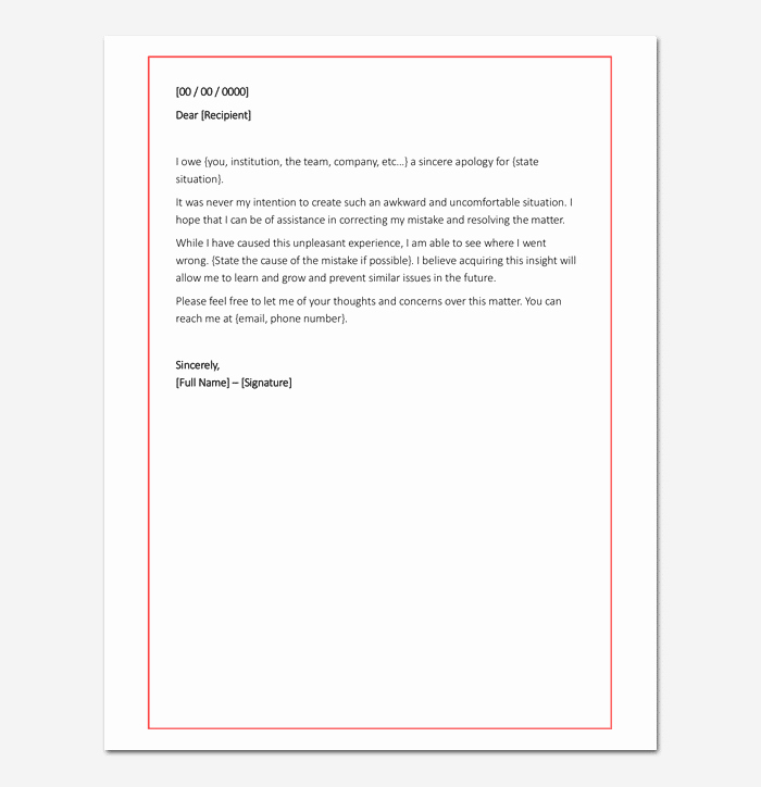 Explanation Letter Sample for Mistake Inspirational Apology Letter for Mistake 5 Samples Examples &amp; formats