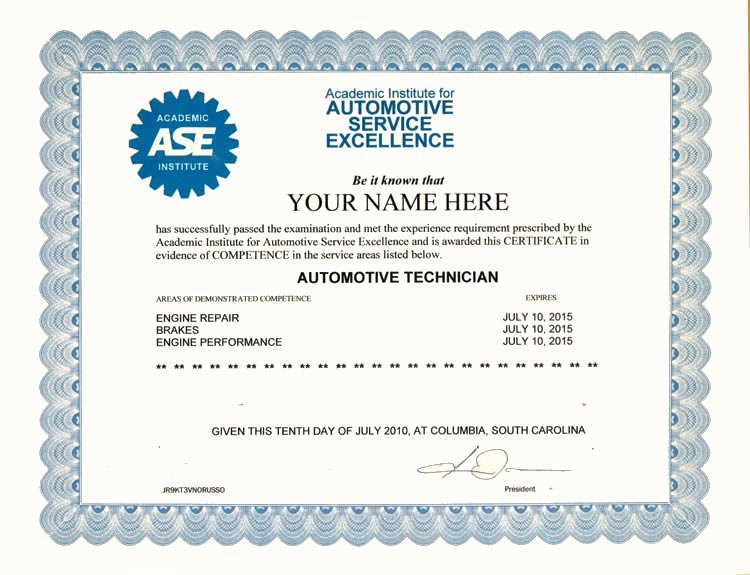 Fake ase Certificate Template Inspirational ase Certificate Template Erieairfair