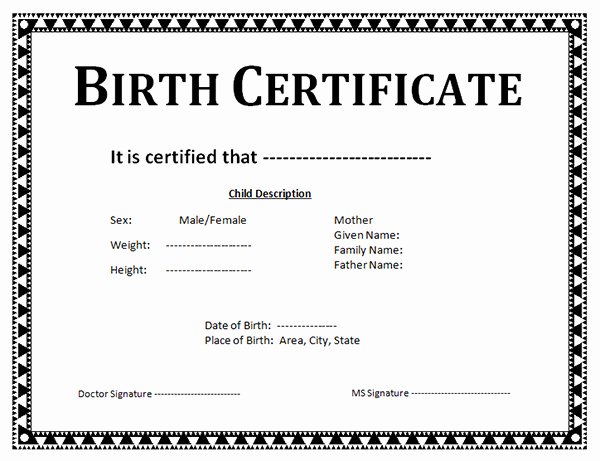 Fake Birth Certificate Template Elegant 13 Free Birth Certificate Templates